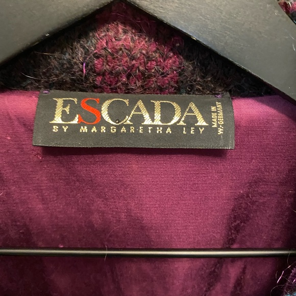 ESCADA Plaid Jewel Tone Mohair & Wool Blazer Jacket Coat 38 M - Picture 11 of 11